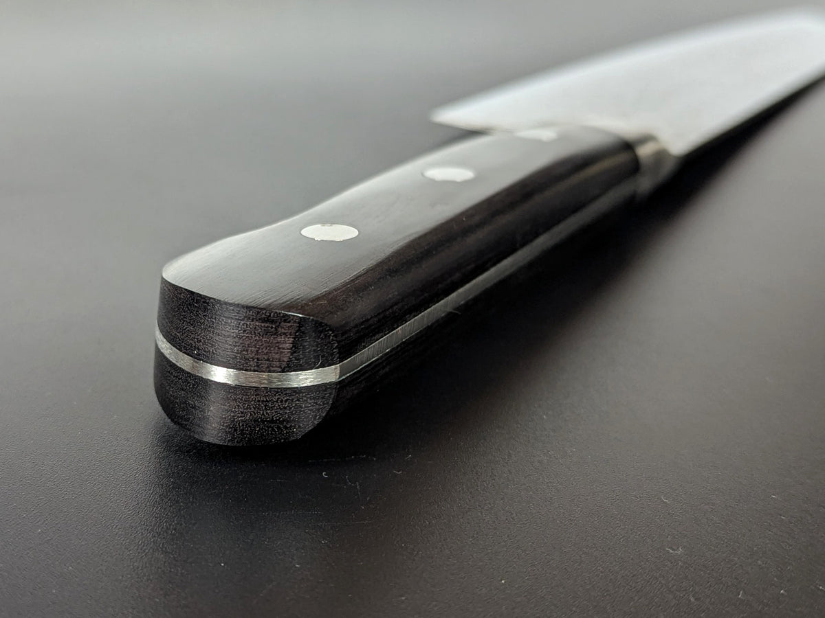 Yoshihiro Silver Steel #3 Nashiji Japanisches Santoku 165 mm (6,5 Zoll) Walnussgriff