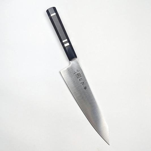 Inoguchi Ginsan Kiritsuke Santoku Ebony Handle with Silver Rings
