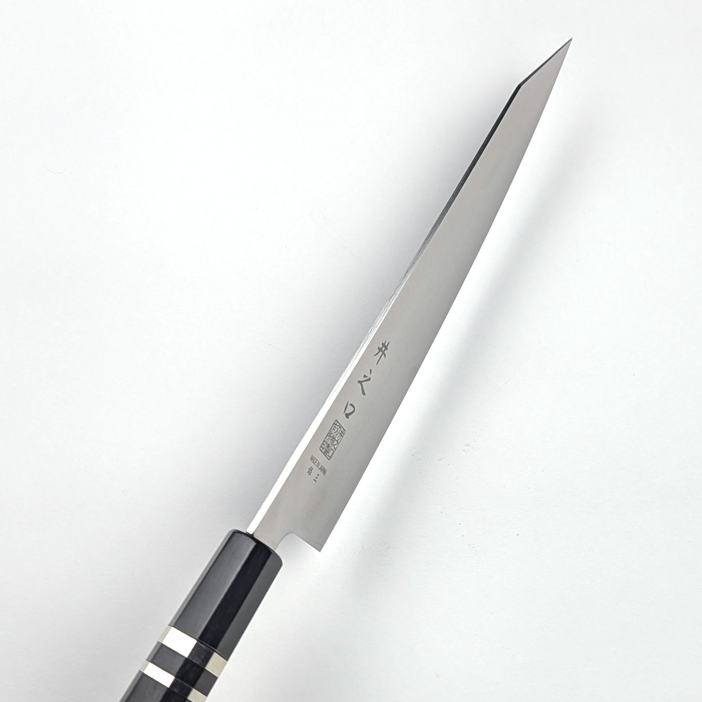 Inoguchi Ginsan Kiritsuke Santoku Ebony Handle with Silver Rings