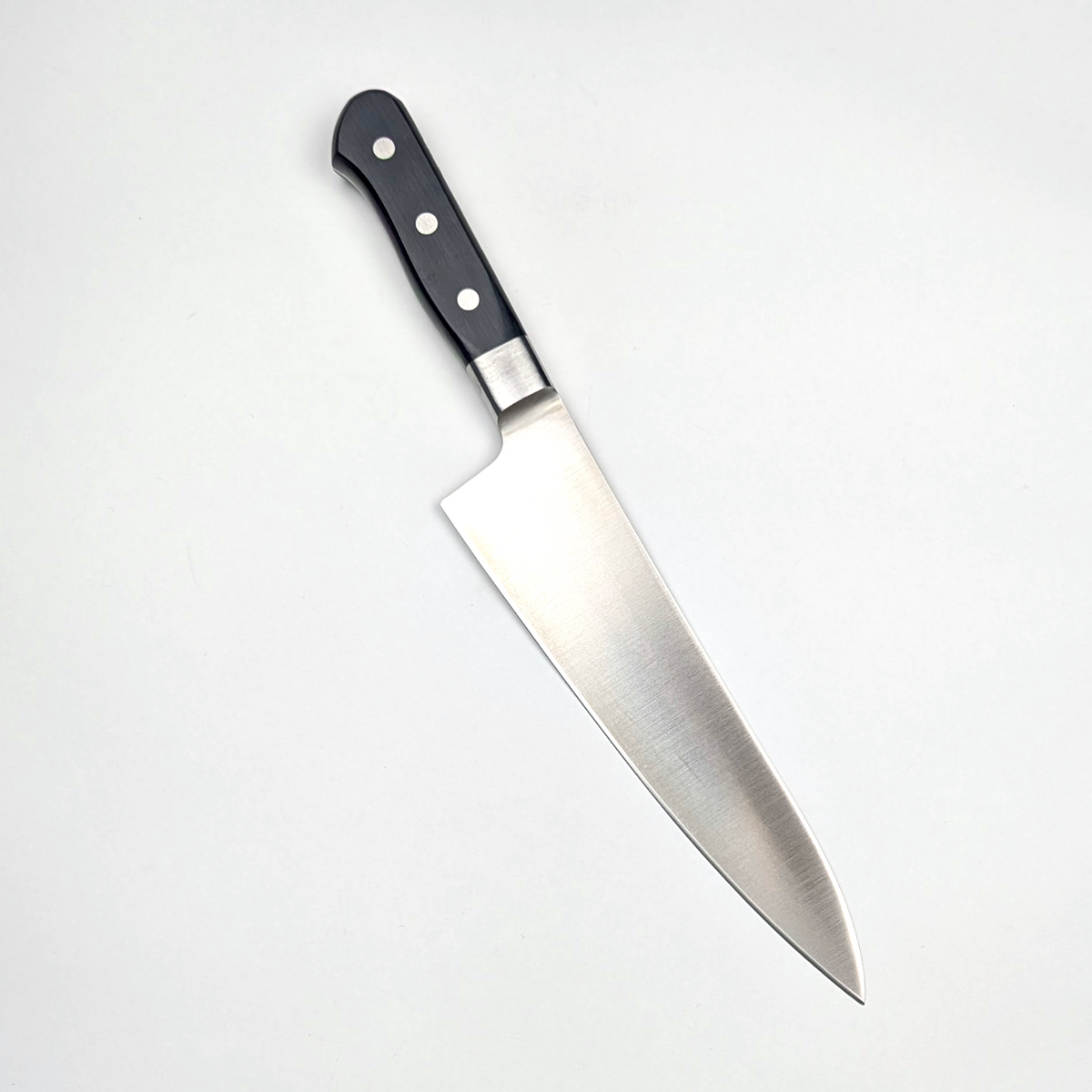 Inoguchi Ginsan Gyuto 210mm Bolster Black Plywood Handle