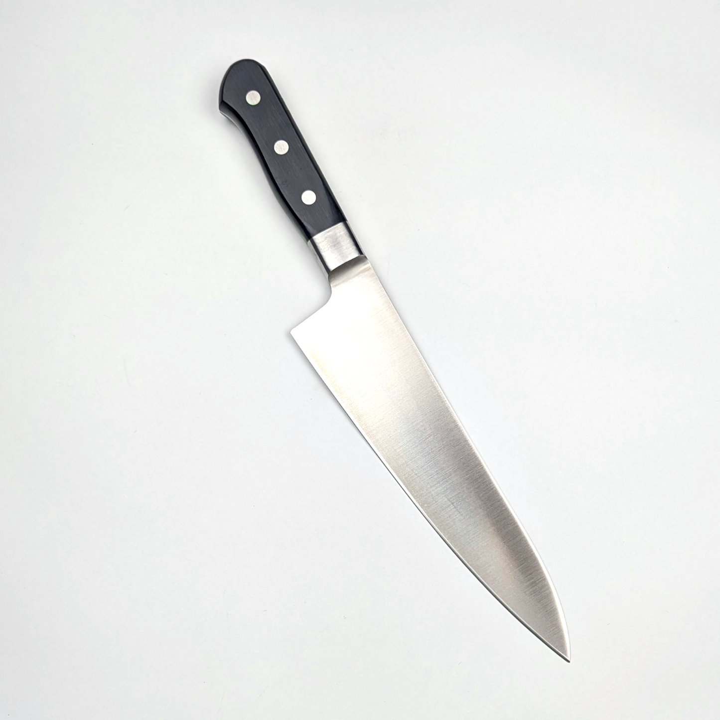 Inoguchi Ginsan Gyuto 210mm Bolster Black Plywood Handle
