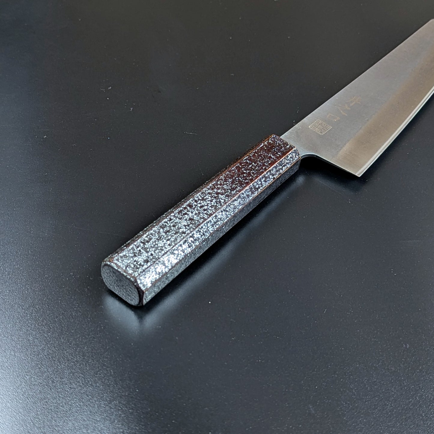 Inoguchi Ginsan Kurosome Kiritsuke Santoku 210mm Black-Lacquered Oak Handle
