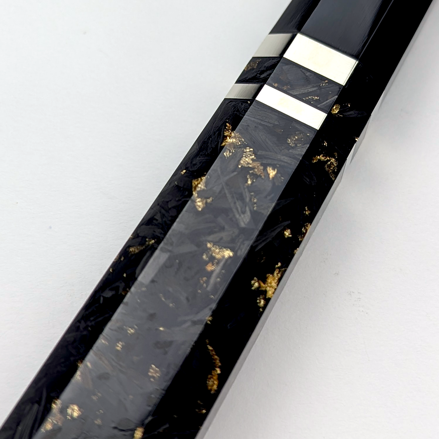 Inoguchi Ginsan Kiritsuke Santoku Black Marble Handle with Silver Rings [Seconds]