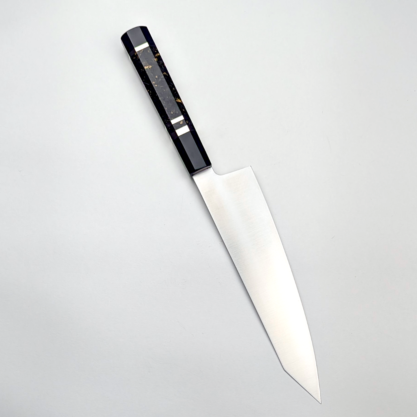 Inoguchi Ginsan Kiritsuke Santoku Black Marble Handle with Silver Rings [Seconds]