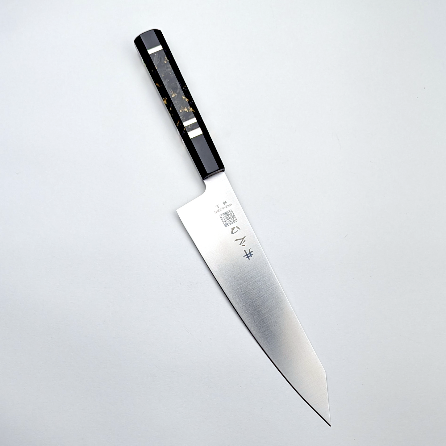 Inoguchi Ginsan Kiritsuke Santoku Black Marble Handle with Silver Rings [Seconds]
