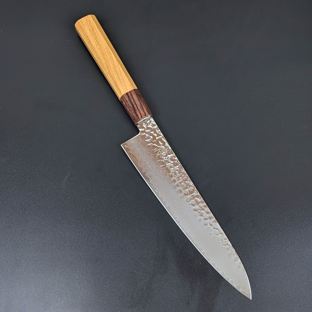 Sakai Takayuki VG10 Tsuchime Damascus Gyuto, Zelkova Handle