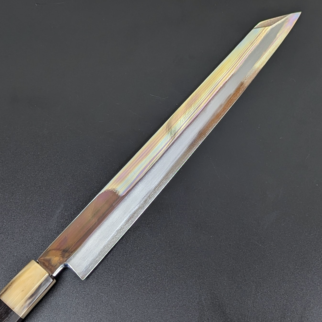 Shiroyama Ginsan Mirror Kiritsuke Yanagiba 270mm Ebony Handle with Magnolia Saya