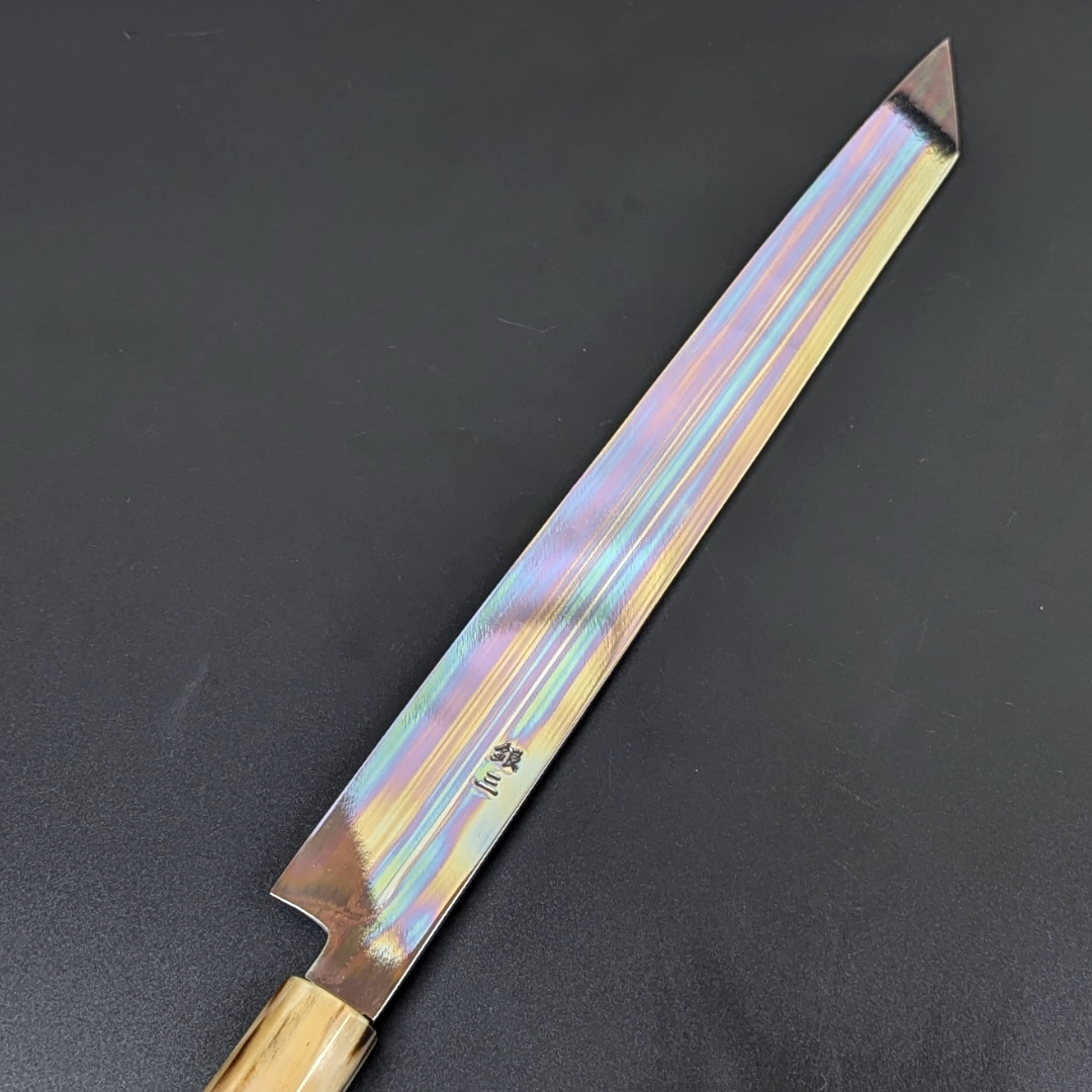 Ginsan Mirror Kiritsuke Yanagiba 270mm Ebony Handle with Magnolia Saya