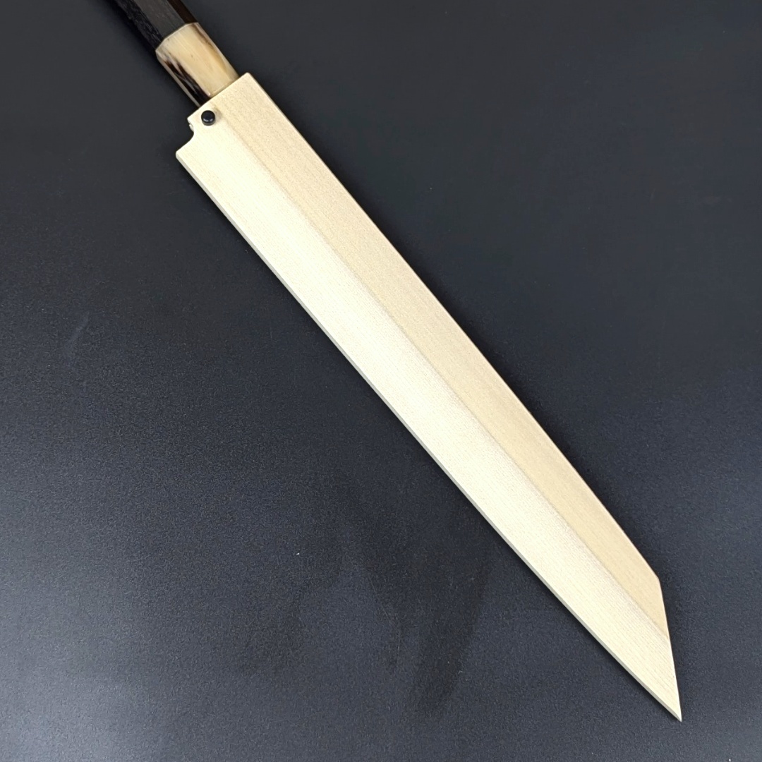 Shiroyama Ginsan Mirror Kiritsuke Yanagiba 270mm Ebony Handle with Magnolia Saya