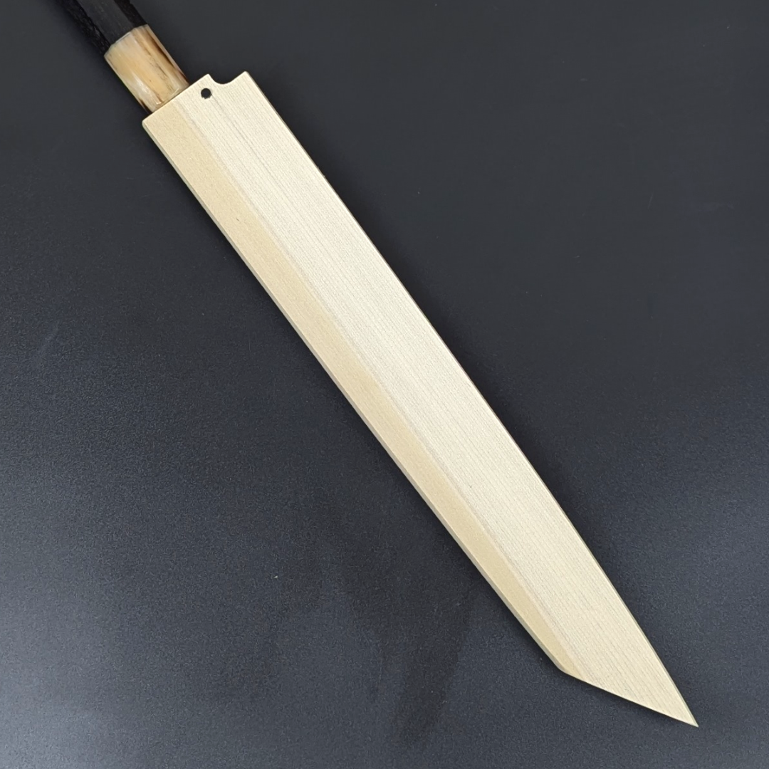Ginsan Mirror Kiritsuke Yanagiba 270mm Ebony Handle with Magnolia Saya