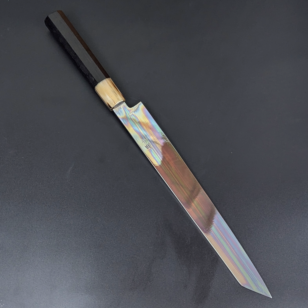 Ginsan Mirror Kiritsuke Yanagiba 270mm Ebony Handle with Magnolia Saya