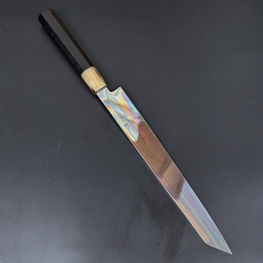 Shiroyama Ginsan Mirror Kiritsuke Yanagiba 270mm Ebony Handle with Magnolia Saya