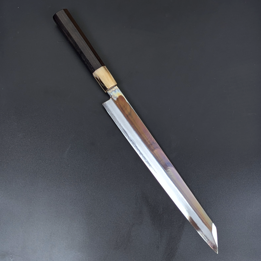 Shiroyama Ginsan Mirror Kiritsuke Yanagiba 270mm Ebony Handle with Magnolia Saya