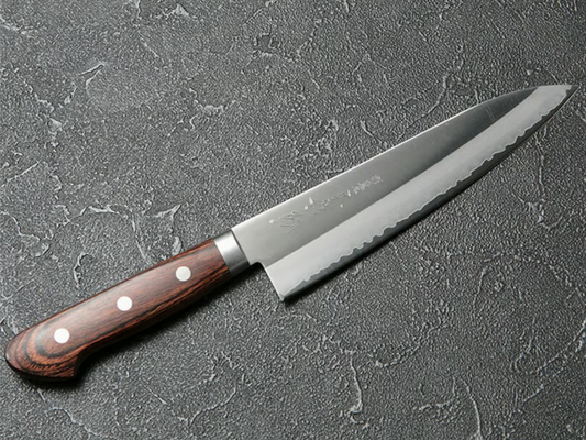 Yoshihiro VG1 Gyuto 180mm (7.08in) Western Mahogany Color Plywood Handel