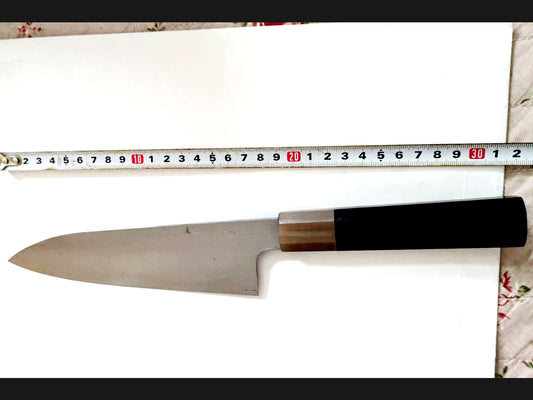 Cuchillo Santoku mediano Tamahagane Sukenaga Yamamoto de 180 mm con mango de palisandro