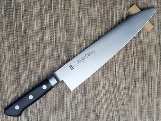 Mango de madera contrachapada negra Yoshihiro SK4 Steel Gyuto