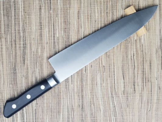 Mango de madera contrachapada negra Yoshihiro SK4 Steel Gyuto