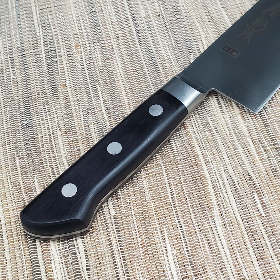 Mango de madera contrachapada negra Yoshihiro SK4 Steel Gyuto