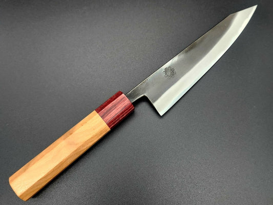 Cuchillo Yuuwa Aogami n.º 2 Kurouchi Petty de 150 mm (5,9 pulgadas) con mango de cerezo