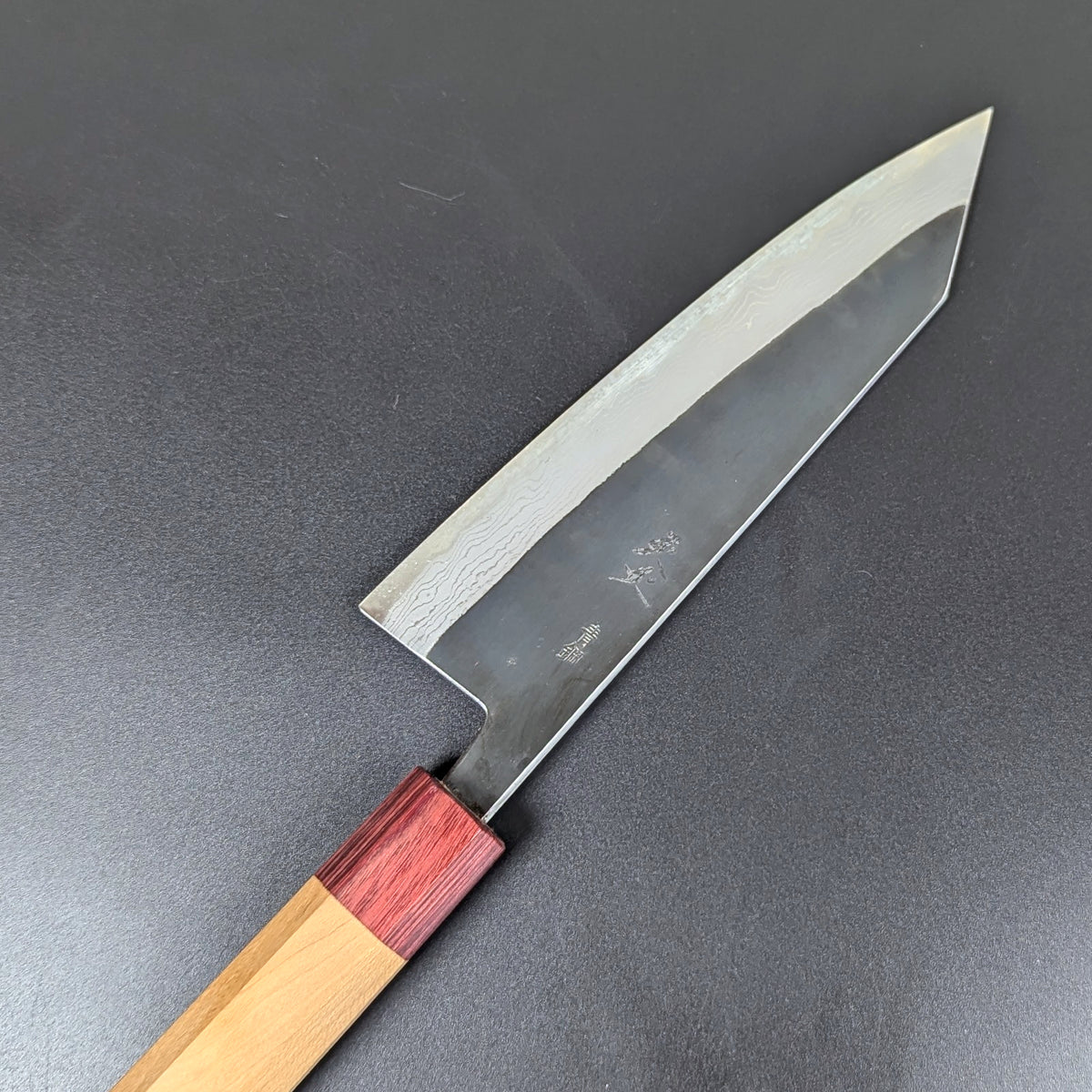 Yuuwa Aogami #2 Kurouchi Damascus Santoku 165mm Cherry Handle