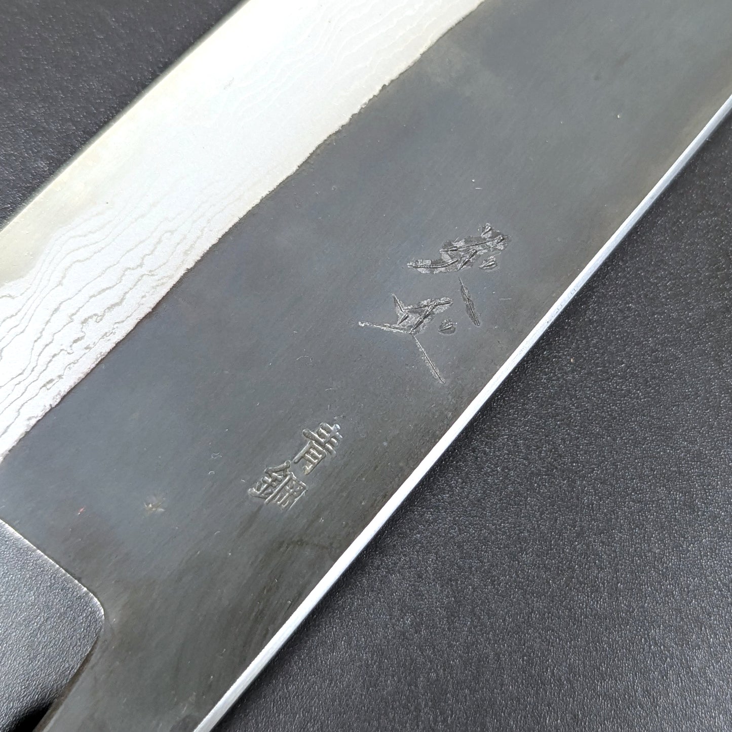 Yuuwa Aogami #2 Kurouchi Damascus Santoku 165mm Cherry Handle
