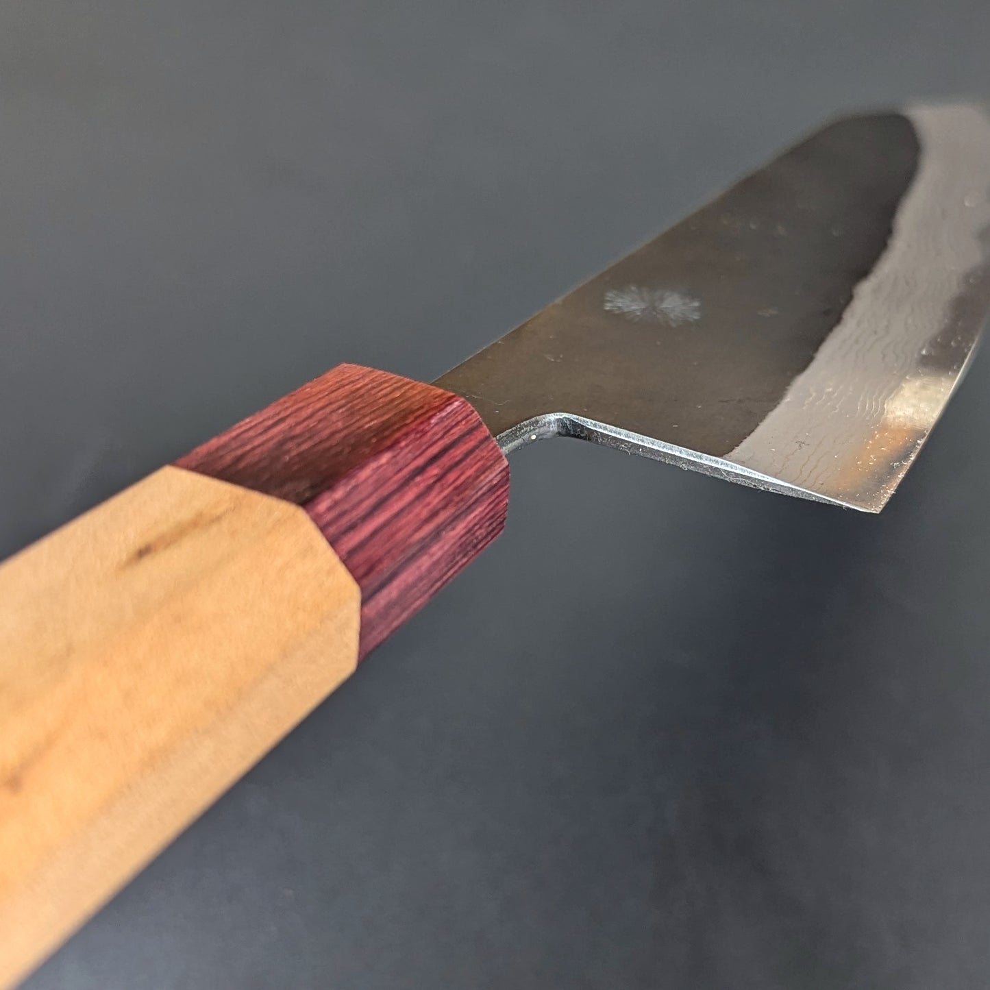 Yuuwa Aogami #2 Kurouchi Damascus Santoku 165mm Cherry Handle