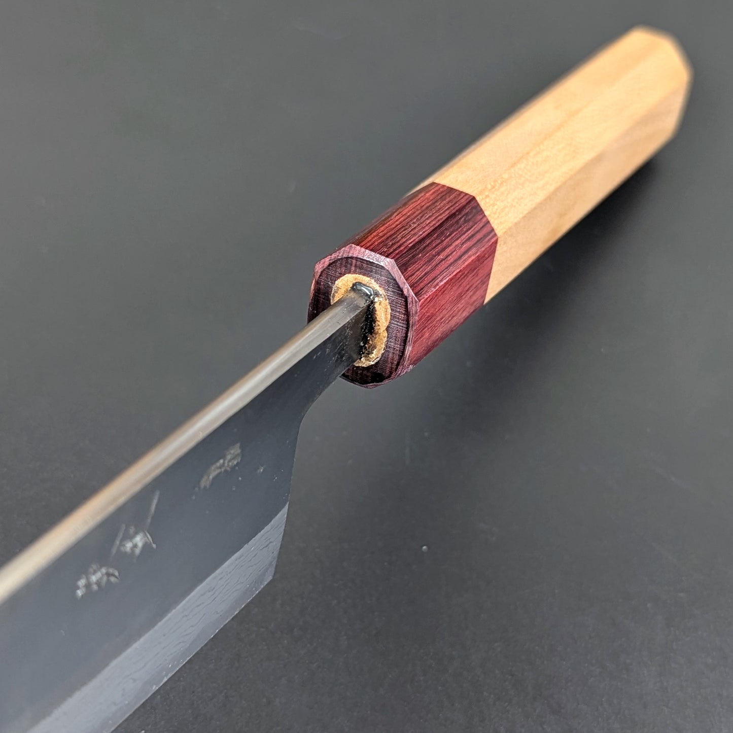 Yuuwa Aogami #2 Kurouchi Damascus Santoku 165mm Cherry Handle