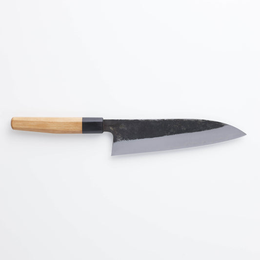 Asano Fusataro Weißer Stahl #1 Kurouchi Santoku 200 mm (7,87 Zoll)