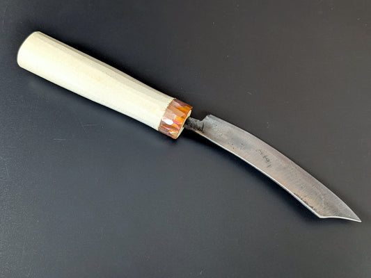 Cuchillo para fruta Tsutomu Takahashi de acero blanco n.º 2, 110 mm (3,93 pulgadas)