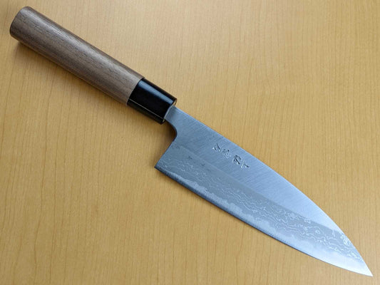 Muneishi Blue Steel #2 Damasucus Japanisches Santoku 165 mm (6,5 Zoll)