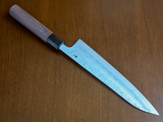 Yoshihiro Silber Nr. 3 Nashiji Japanisches Gyuto 210 mm (8,3 Zoll) Walnussgriff