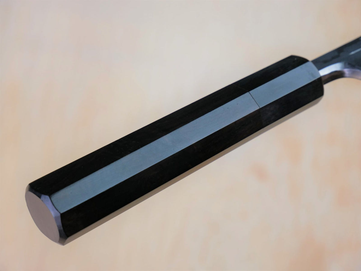 Japanese style wooden handle of 150mm Aogami Deba made by Takahashikusu