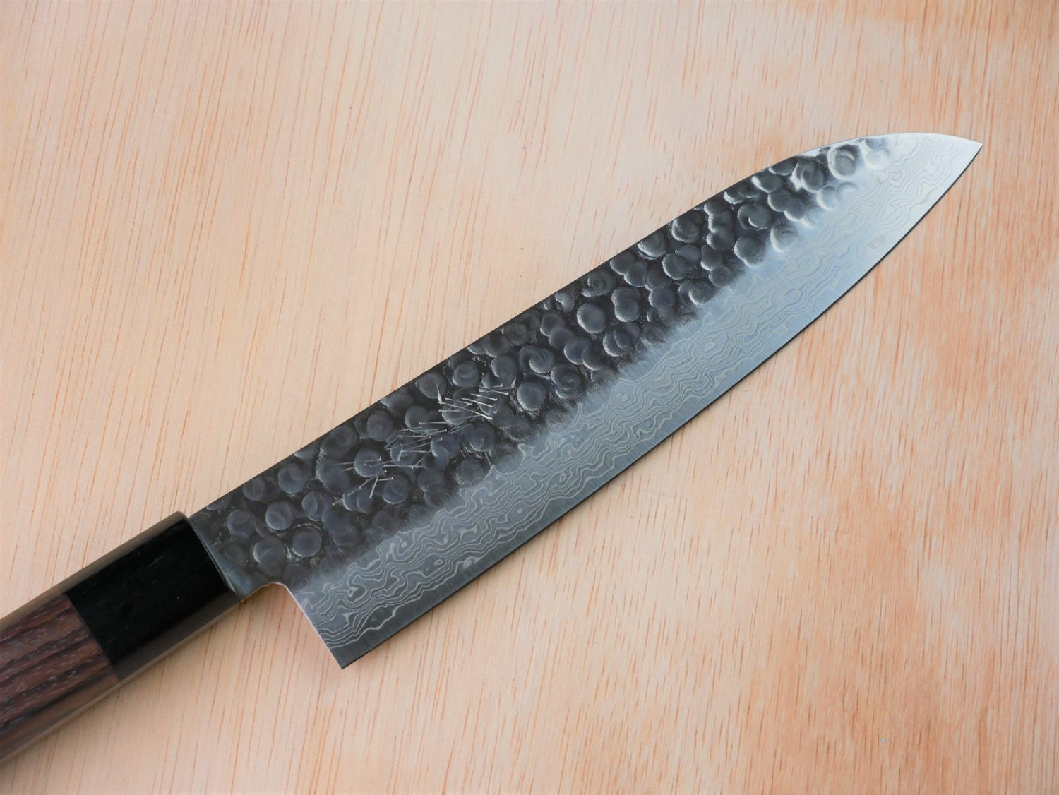 Blade of 180 mm VG10 hammered Gyuto made by Yamawaki Hamono