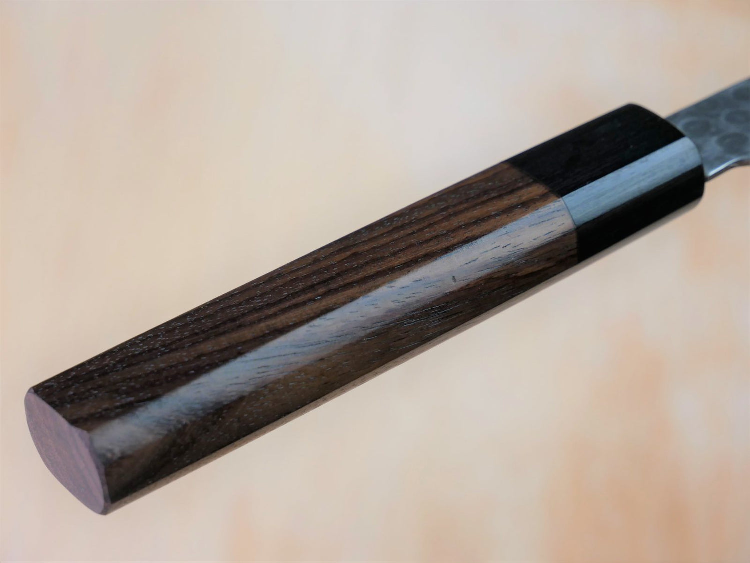 Japanese style rosewood handle of 180 mm VG10 hammered Gyuto made by Yamawaki Hamono